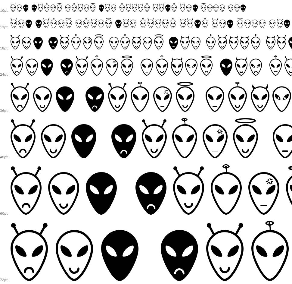 Alien Faces ST carattere Cascata