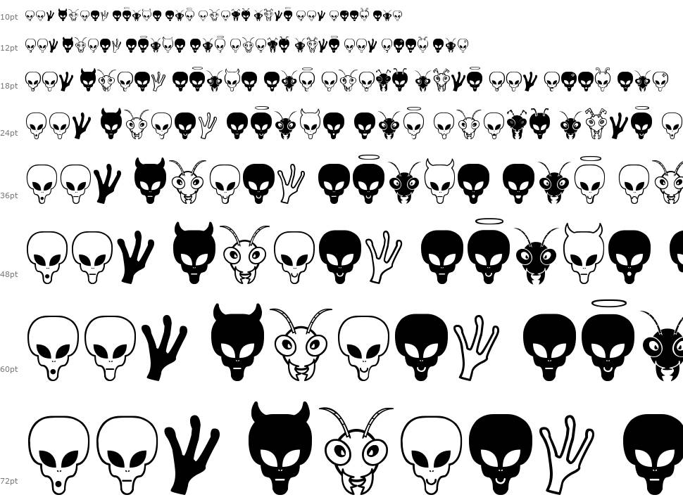 Aliens Bats St font Waterfall