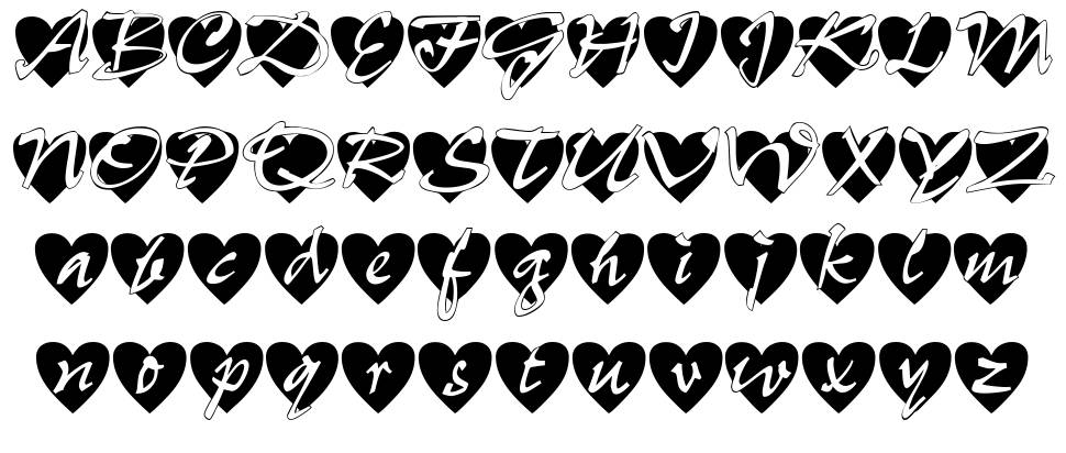 All Hearts font specimens