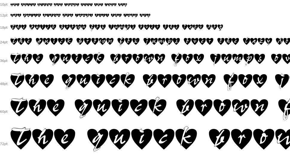 All Hearts font Waterfall