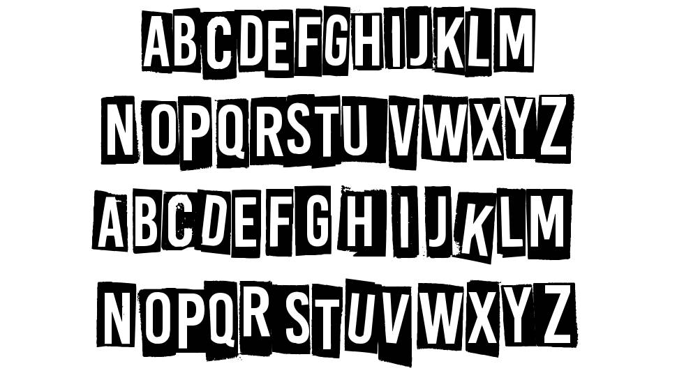 All Rights Reserved font specimens