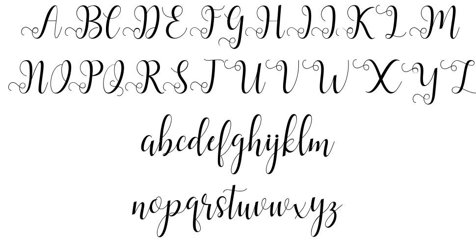 Alliana Script font specimens