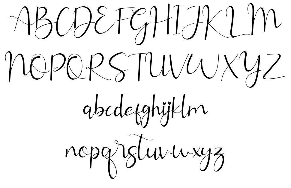 Allitta Calligraphy font specimens