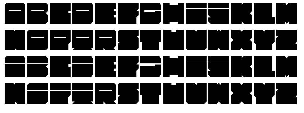 Alpha 63 font specimens