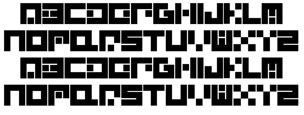Alpha Quantum Glyphset font specimens