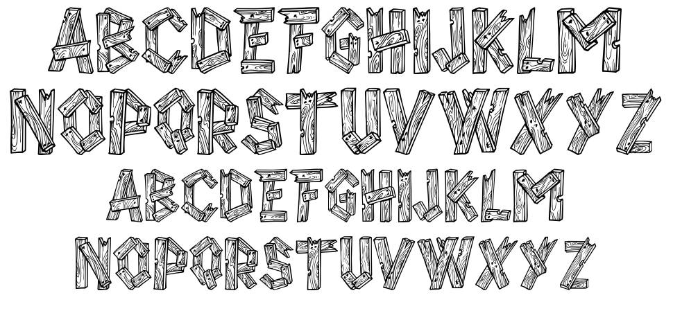 Alpha Wood font specimens