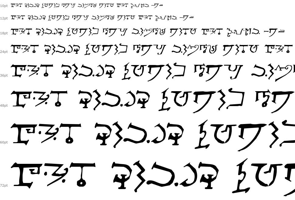 Alphabet of the Magi font Şelale