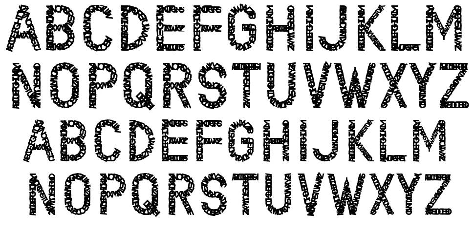 Alphabeth font specimens