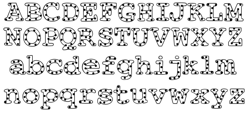 Alphabetic Sprinkles font specimens