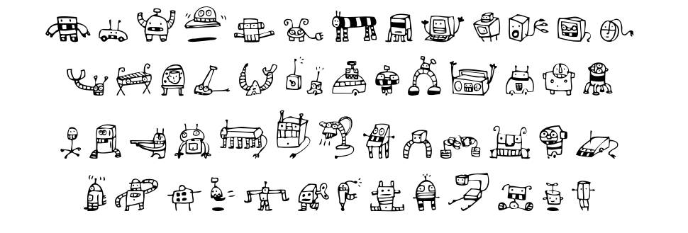 Alphabots font specimens