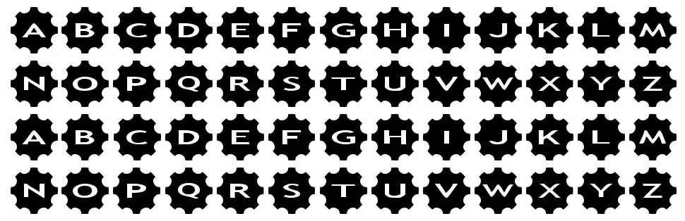 AlphaShapes Gears 3font specimens