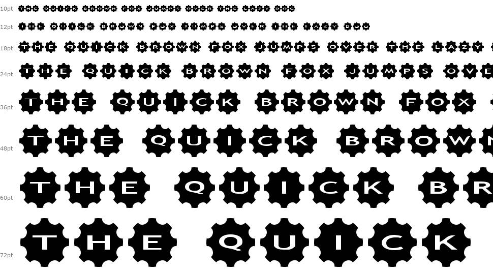 AlphaShapes Gears 3 font Waterfall