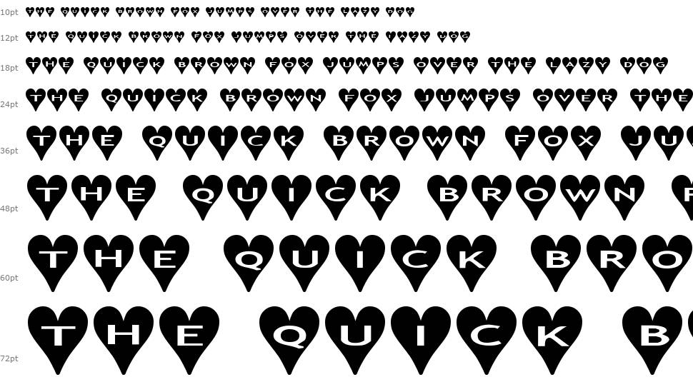 AlphaShapes Hearts font Waterfall