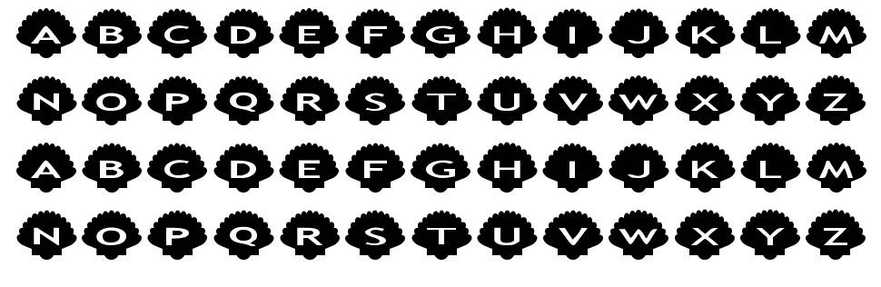 AlphaShapes shells font specimens