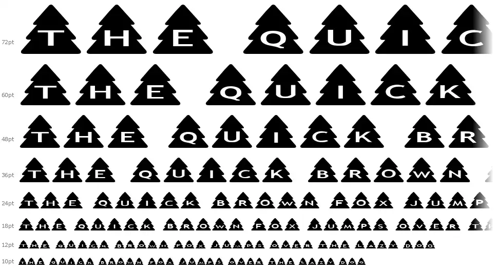 AlphaShapes Xmas Treesfont waterfall