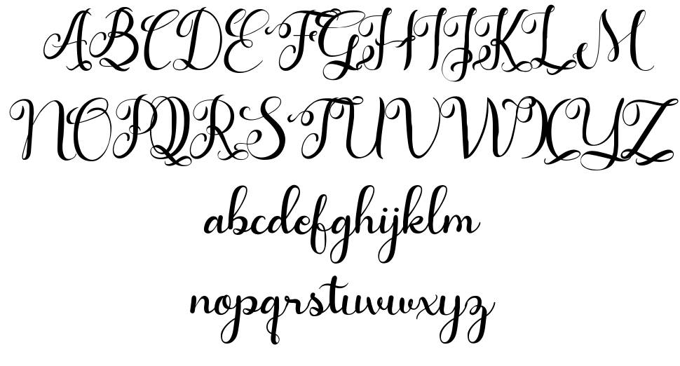 Alyna font specimens
