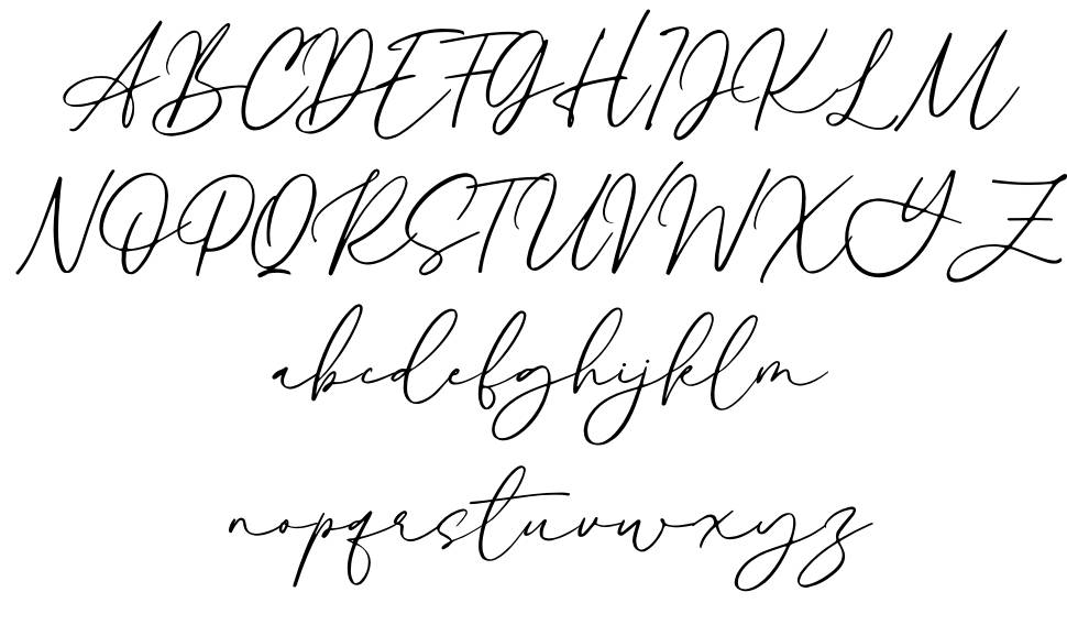 Alyson Signature font specimens