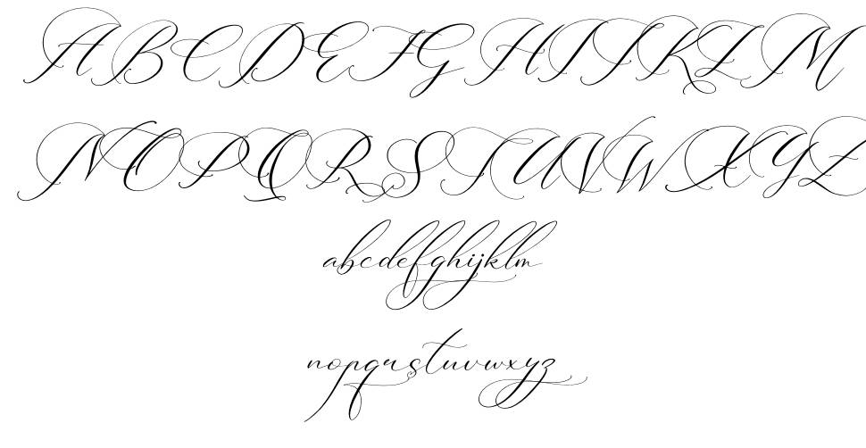 Alysthia font Örnekler