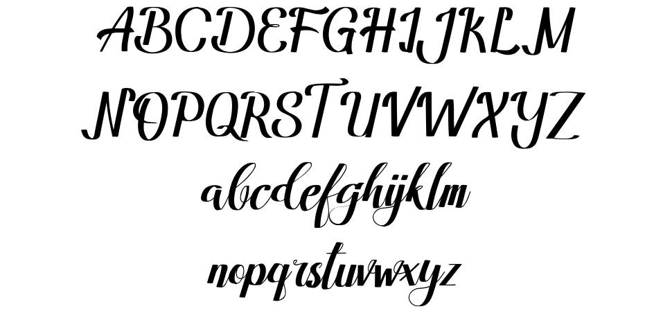 Amandella font specimens