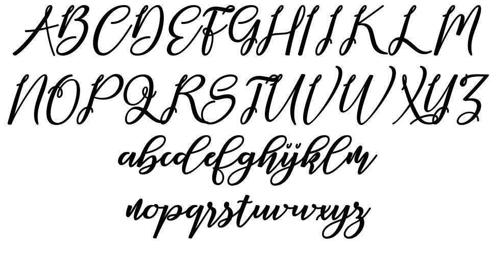 Ambelia Script font specimens