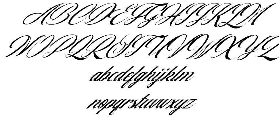 Amelina Script font specimens