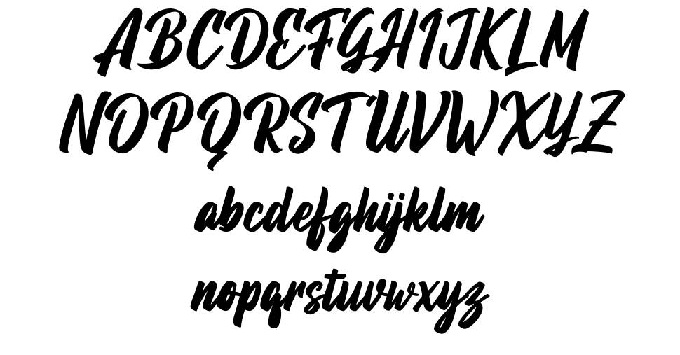 Amelona Brush font Örnekler