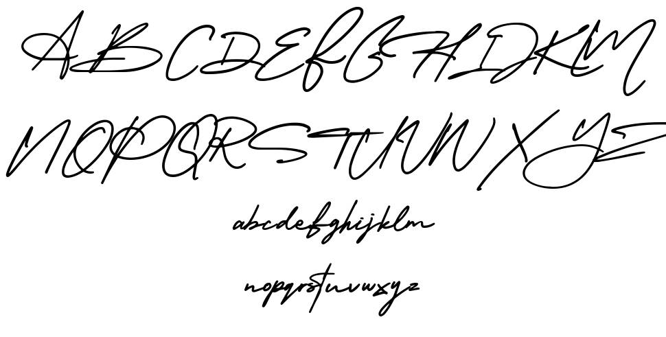Amerika Signature font specimens