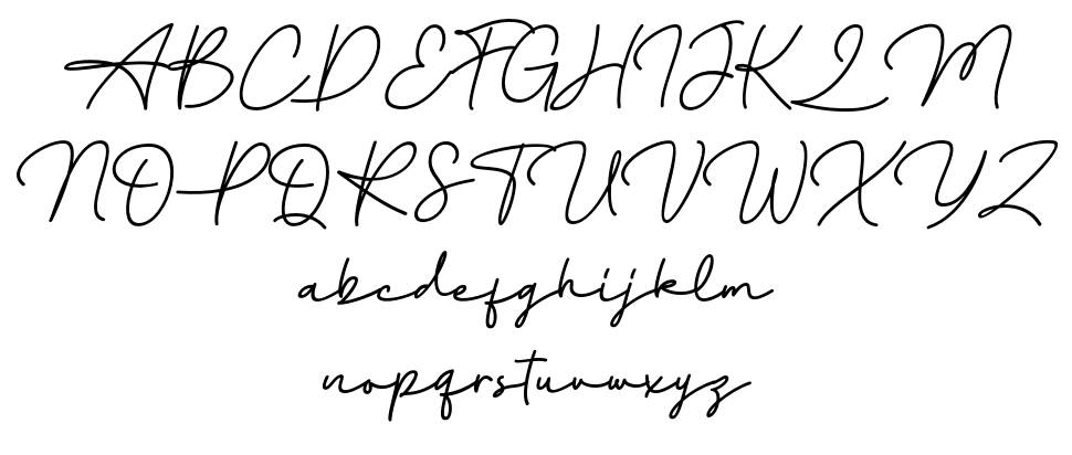 Amilly Signature font specimens