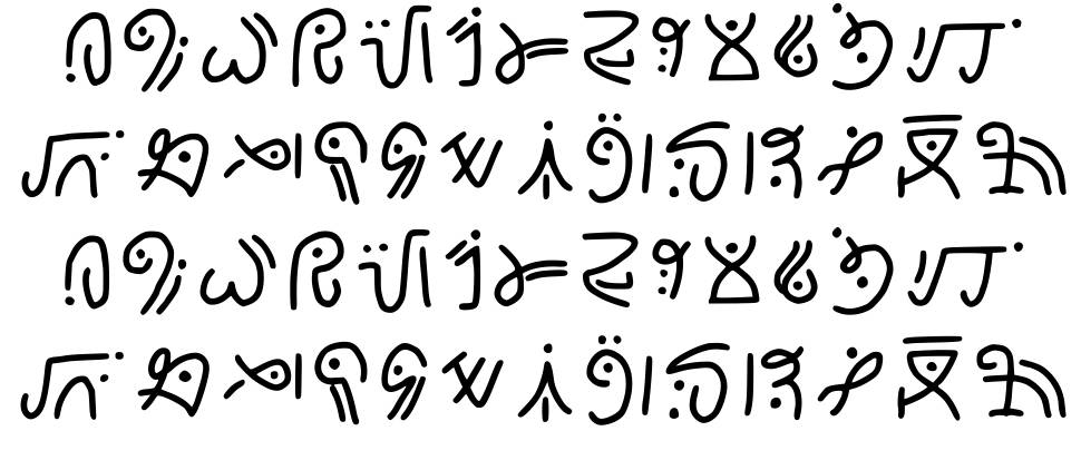 Amphibia Runes písmo Exempláře