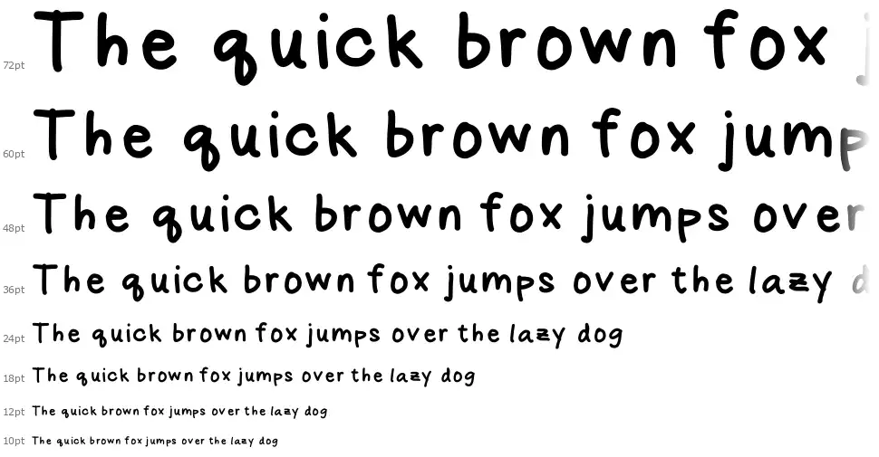 Amys Handwritingfont waterfall
