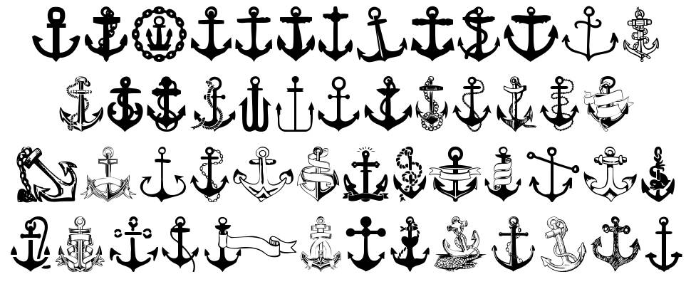 Anchor font specimens