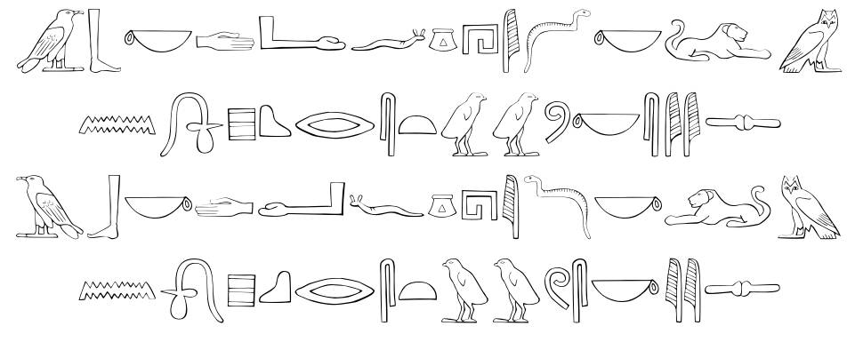 Ancient Egyptian Hieroglyphs czcionka Okazy