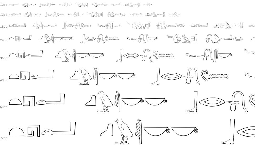 Ancient Egyptian Hieroglyphs schriftart Wasserfall