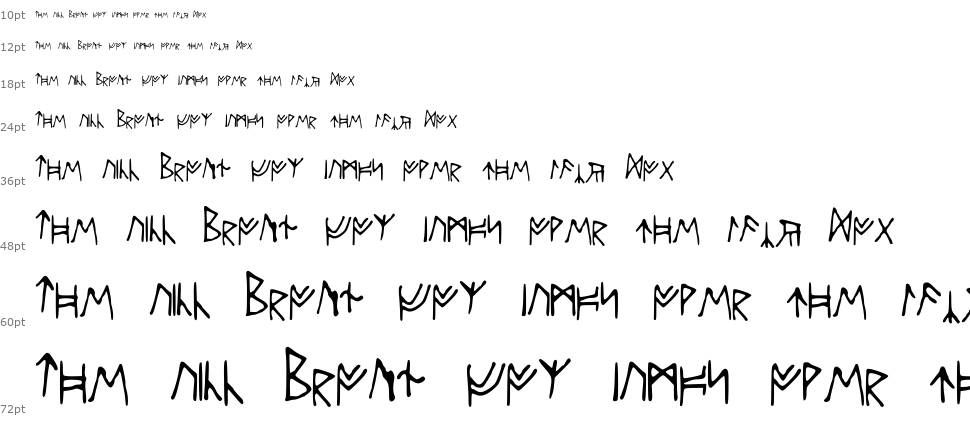 Ancient Runes písmo Vodopád