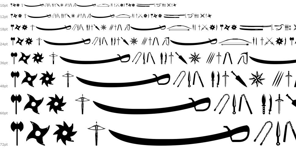 Ancient Weapons font Waterfall