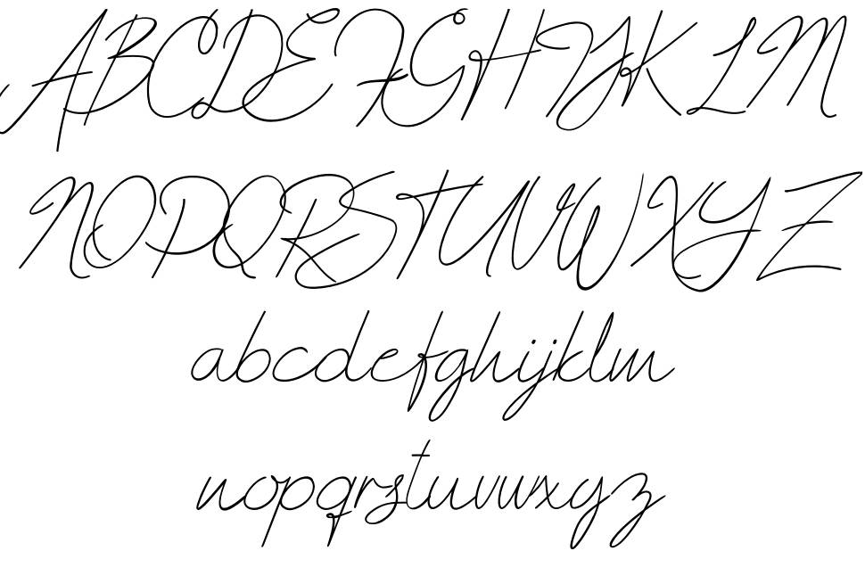 Andrea Script font specimens