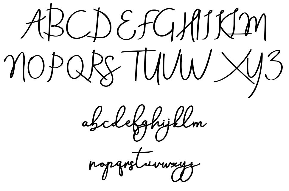 Aneisha Script font specimens
