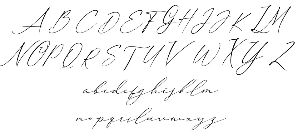 Angelica Signaturefont specimens