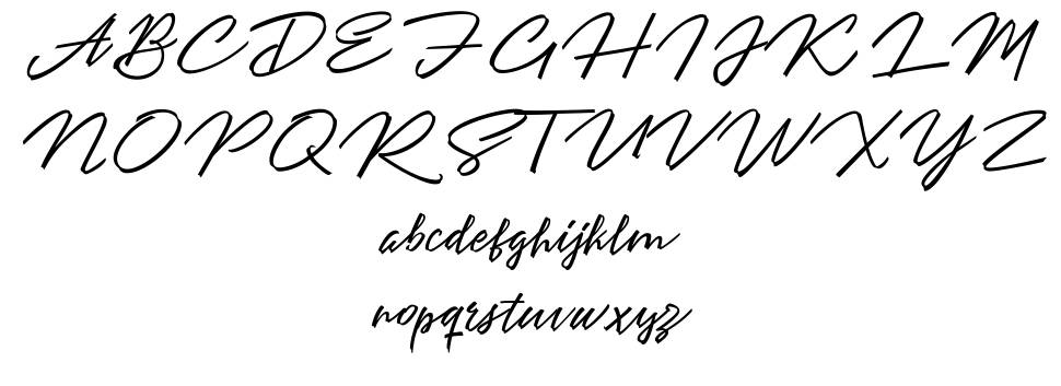 Angelina Script font specimens