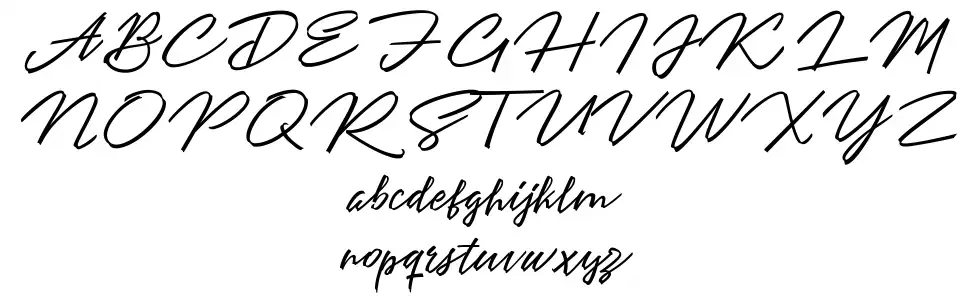 Angelina Scriptfont specimens
