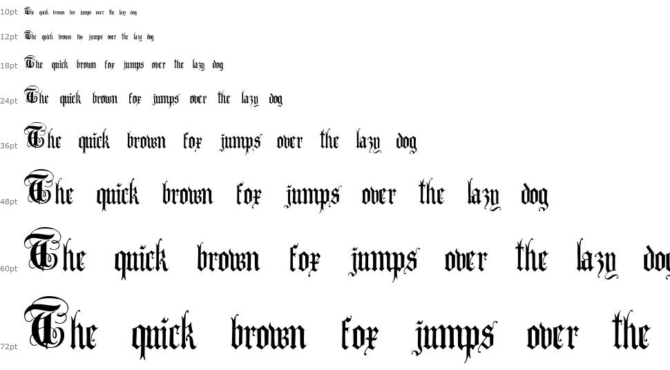 Anglo Text font Waterfall