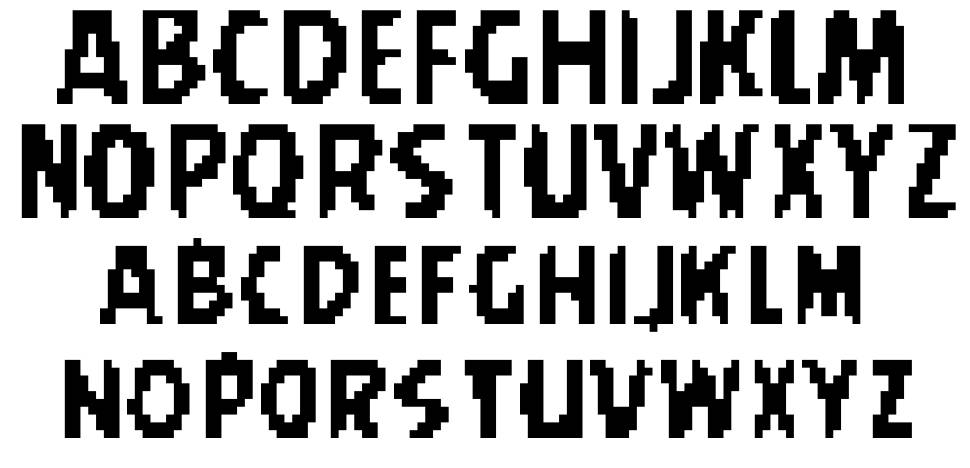 Angry Birds Pixela font specimens