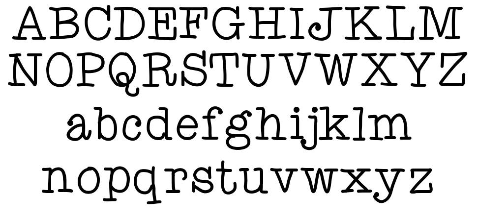 Ani Typewriter 字形 标本
