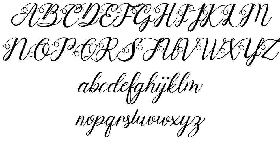 Anjelina Modern Calligraphy font specimens