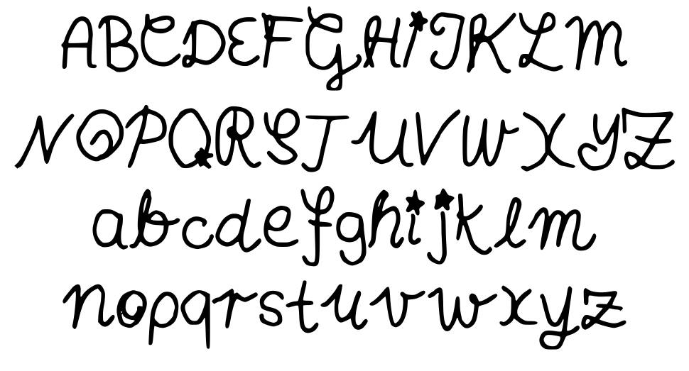 Annas Handschrift fonte Espécimes