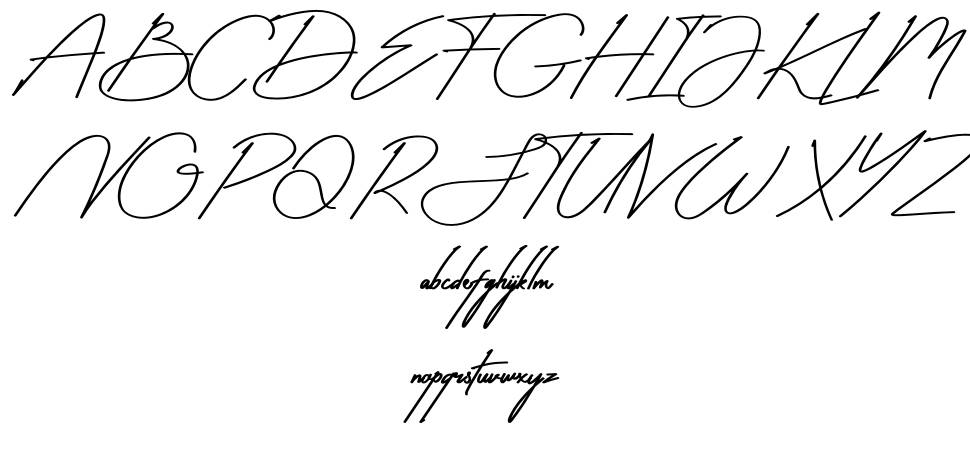 Antica Signature font specimens
