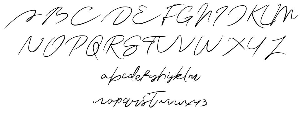 Antigna Signature font specimens