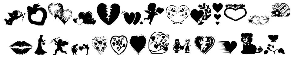 AOS Valentine font Örnekler