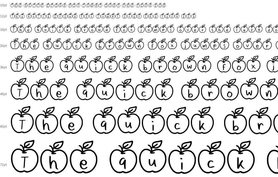Apple Fruit písmo Vodopád