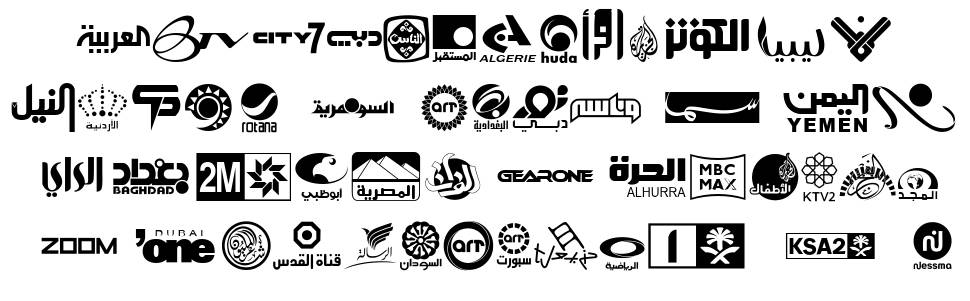 Arab TV logos font specimens